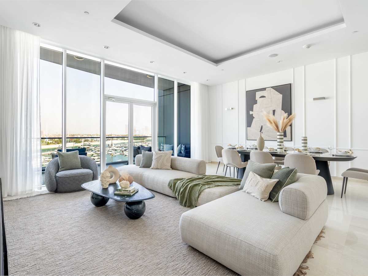 Sea-view living room at Oceana Residences
